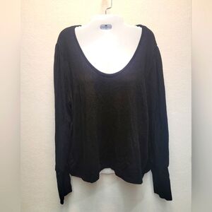 Madewell Women's Size XXL Black balloon sleeve scoop neckline pullover sweater